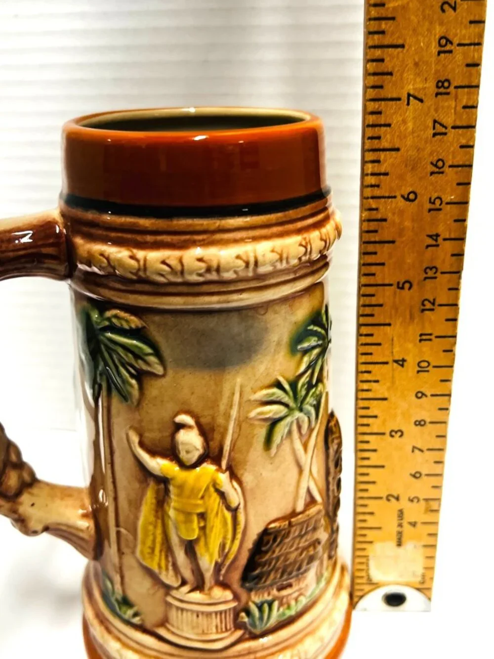 Vintage ceramic beer stein, Iolani Palace, Hawaii, made in Japan, EUC